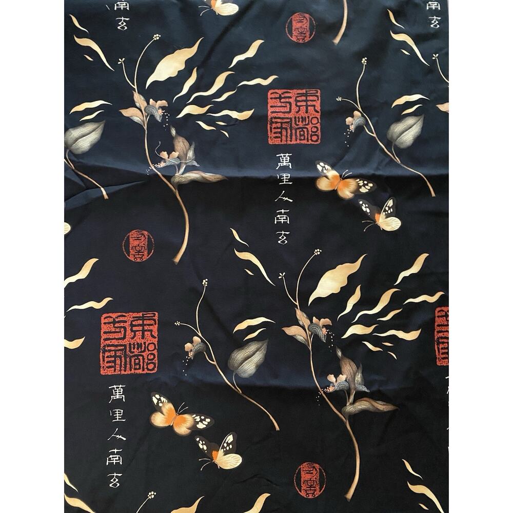 Vintage 2000 Alexander Henry Asian Butterflies of Kobe Cotton Quilt Fabric 2 yd